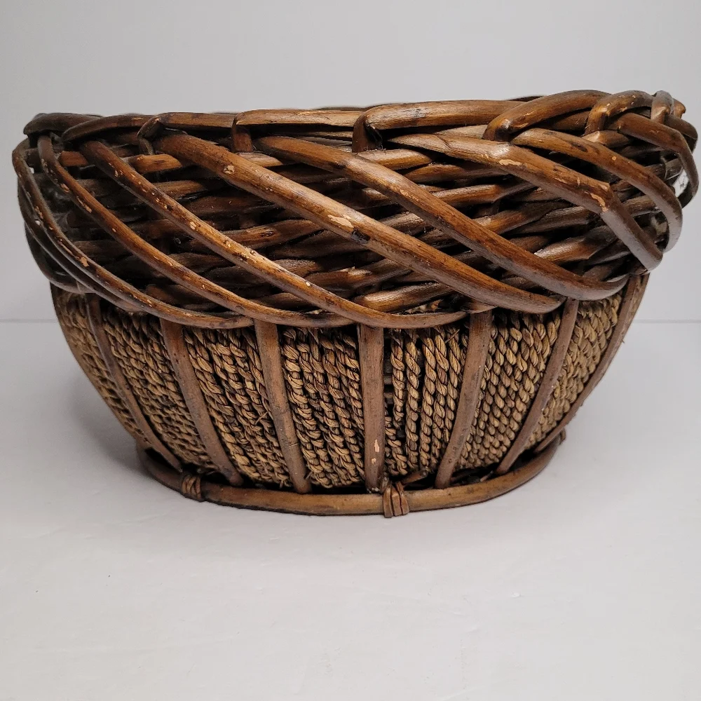 Oval-shaped storage basket handcrafted.
